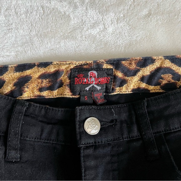 Royal Bones Small Chain Safety Pin Black Mini Skirt - Picture 3 of 9